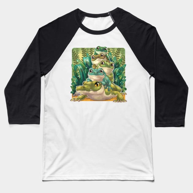 Crocodile Baseball T-Shirt by NatureDrawing